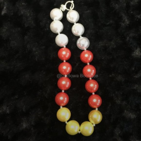 Candy Corn Chunky Bead Necklace    HAND CRAFTED - Picture 1 of 1